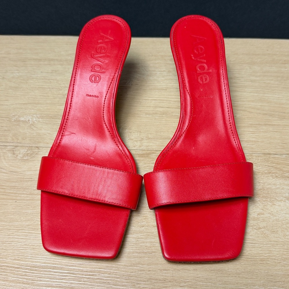 Aeyde Ilvy Leather Mules red - Picture 5 of 9